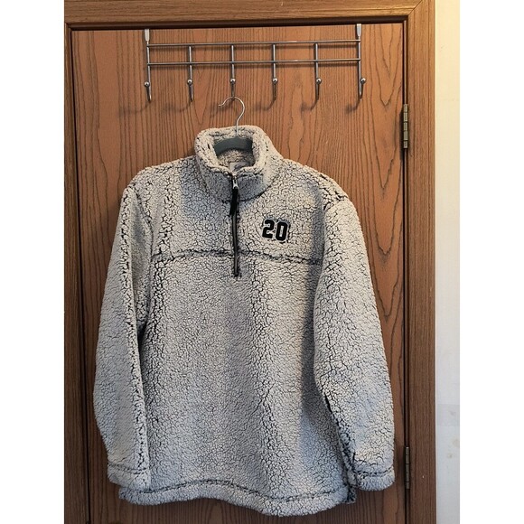 Jostens Sherpa Sweater Jacket Mens M Gray ¼ Zip Pullover Class Of 2020 Fleece - Picture 1 of 8